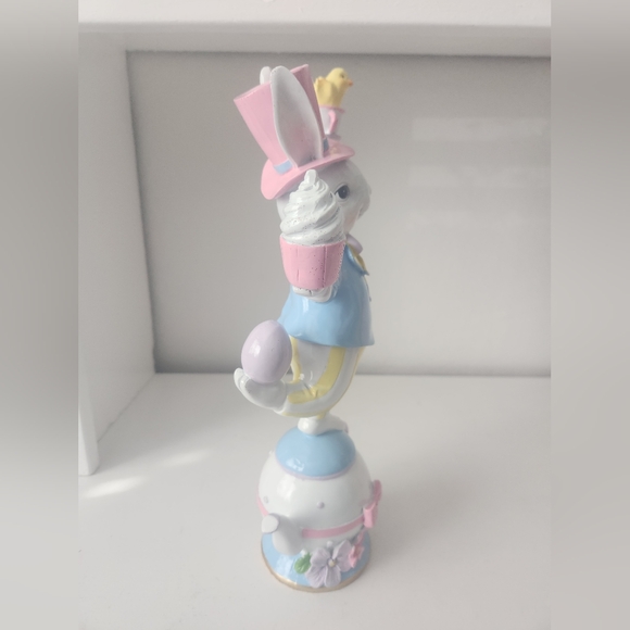 Easter Bunny Mad Hatter Balancing On A Teapot Spring Decor 14 In - Picture 7 of 10